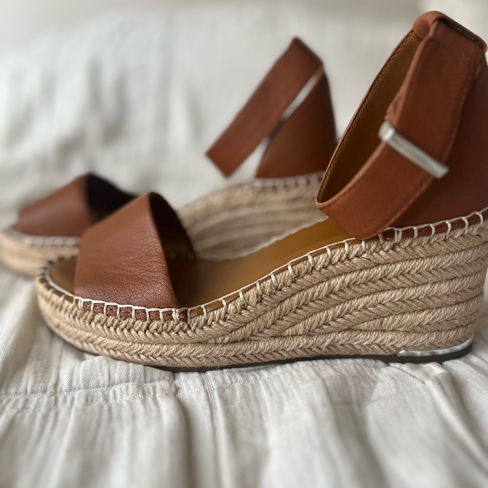 Brown Espadrille Wedge Sandals